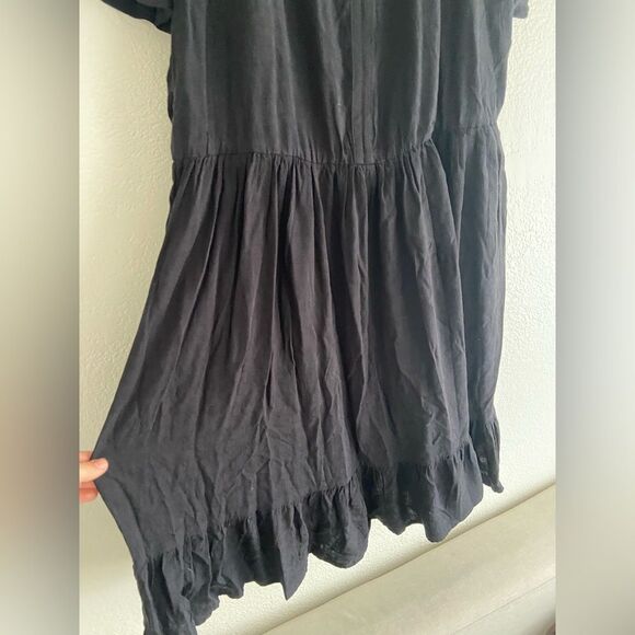 NWT Torrid Black Crosshatch Tiered Babydoll Dress 1X rayon - Picture 5 of 11